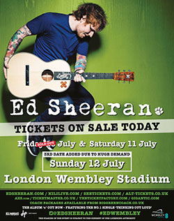 Ed Sheeran Wembley 2015 Poster