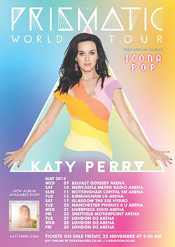 Katy Perry - 2014 Prismatic UK Tour Poster