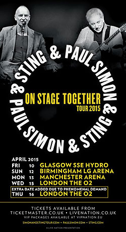 Paul Simon & Sting - 2015 UK Tour Poster