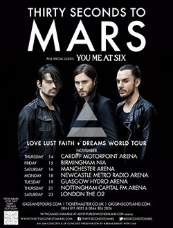 30 Seconds To Mars - Love Lust Faith Dreams - 2013 World Tour Poster