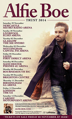 Alfie Boe - Trust - 2014 UK Tour Poster