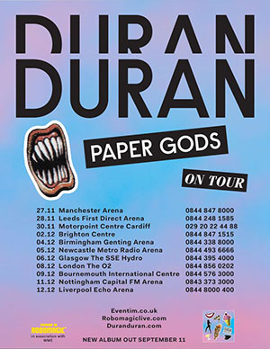 manifesto originale concerto TAORMINA 2016 PAPER GODS ON TOUR DURAN DURAN 
