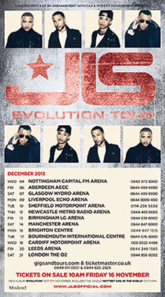 JLS - 2013 Evolution UK Tour Poster
