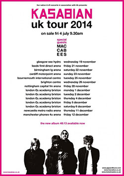Kasabian - 2014 UK Tour Poster
