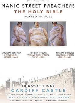 Manic Street Preachers - The Holy Bible - 2015 UK Tour Poster