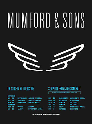 Mumford And Sons 2015 UK Tour Poster