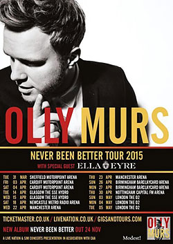 Olly Murs 2015 UK Arena Tour Poster