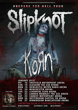 Slipknot - Prepare For Hell - 2015 UK Tour Poster