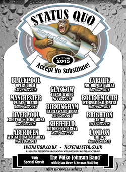 Status Quo - 2015 Accept No Substitute UK Tour Poster