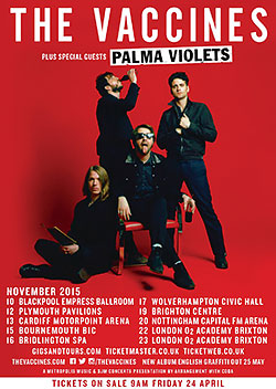 The Vaccines 2015 UK Tour Poster